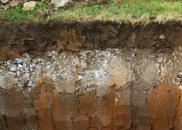Perfil de suelo en excavación